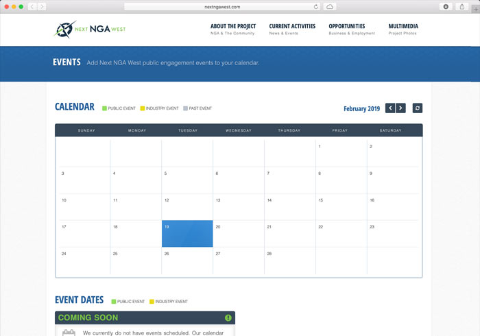 Next NGA West project events