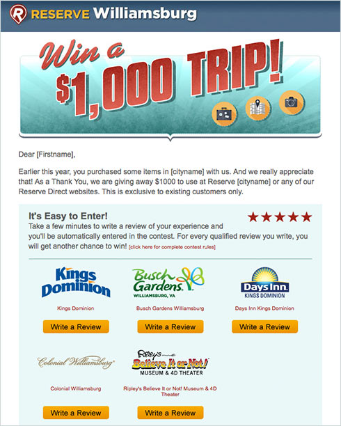 Win a $1000 Trip Promotion